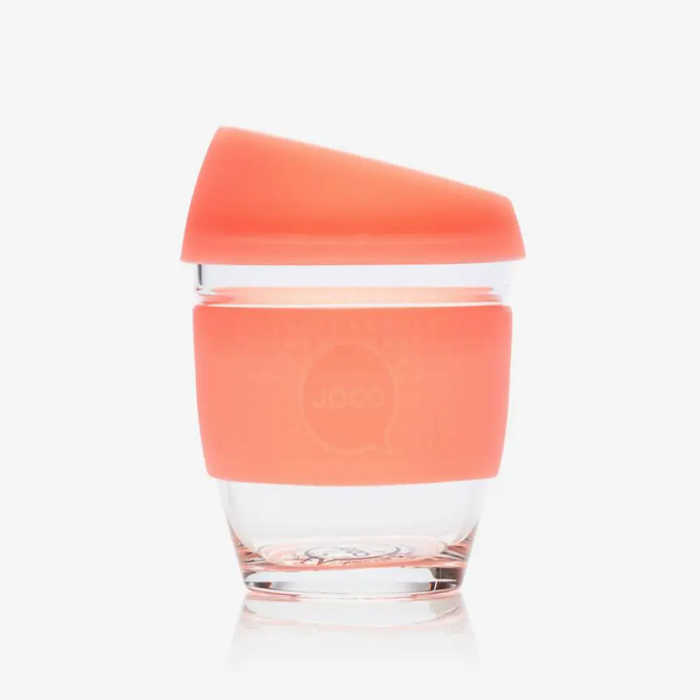 Joco Reuseable Glass Cup 8oz - Persimmon
