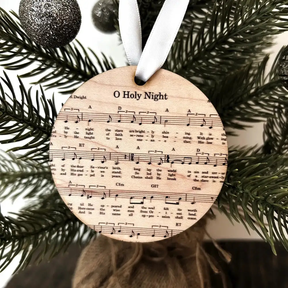Jordan Station Creations Christmas Ornament - Sheet Music O Holy Night(maple)