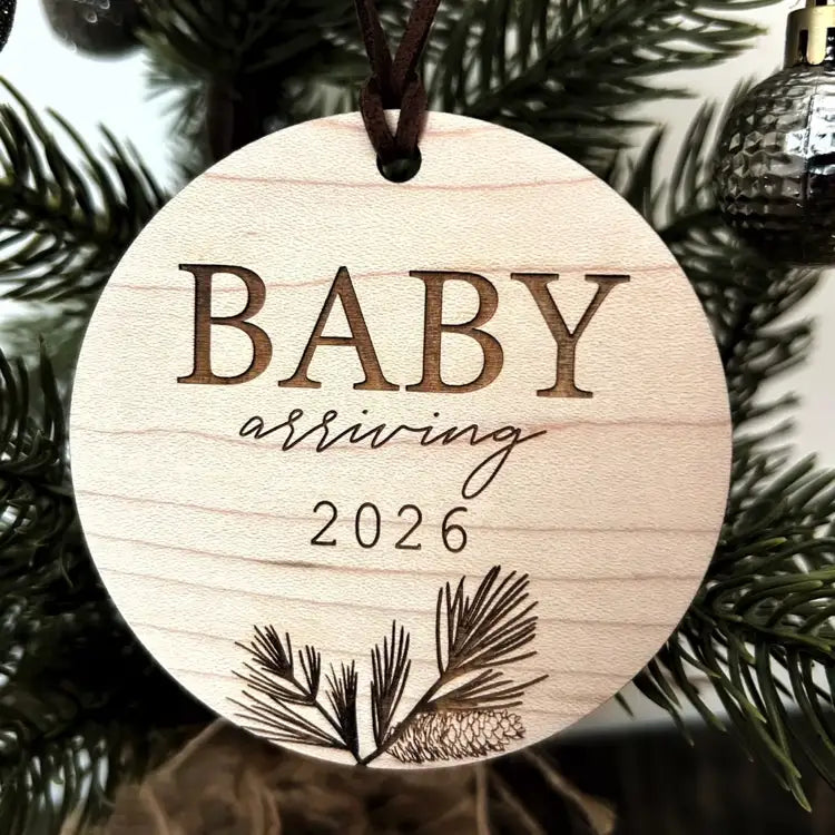 Jordan Station Creations Christmas Ornament - Baby Announcement(maple)