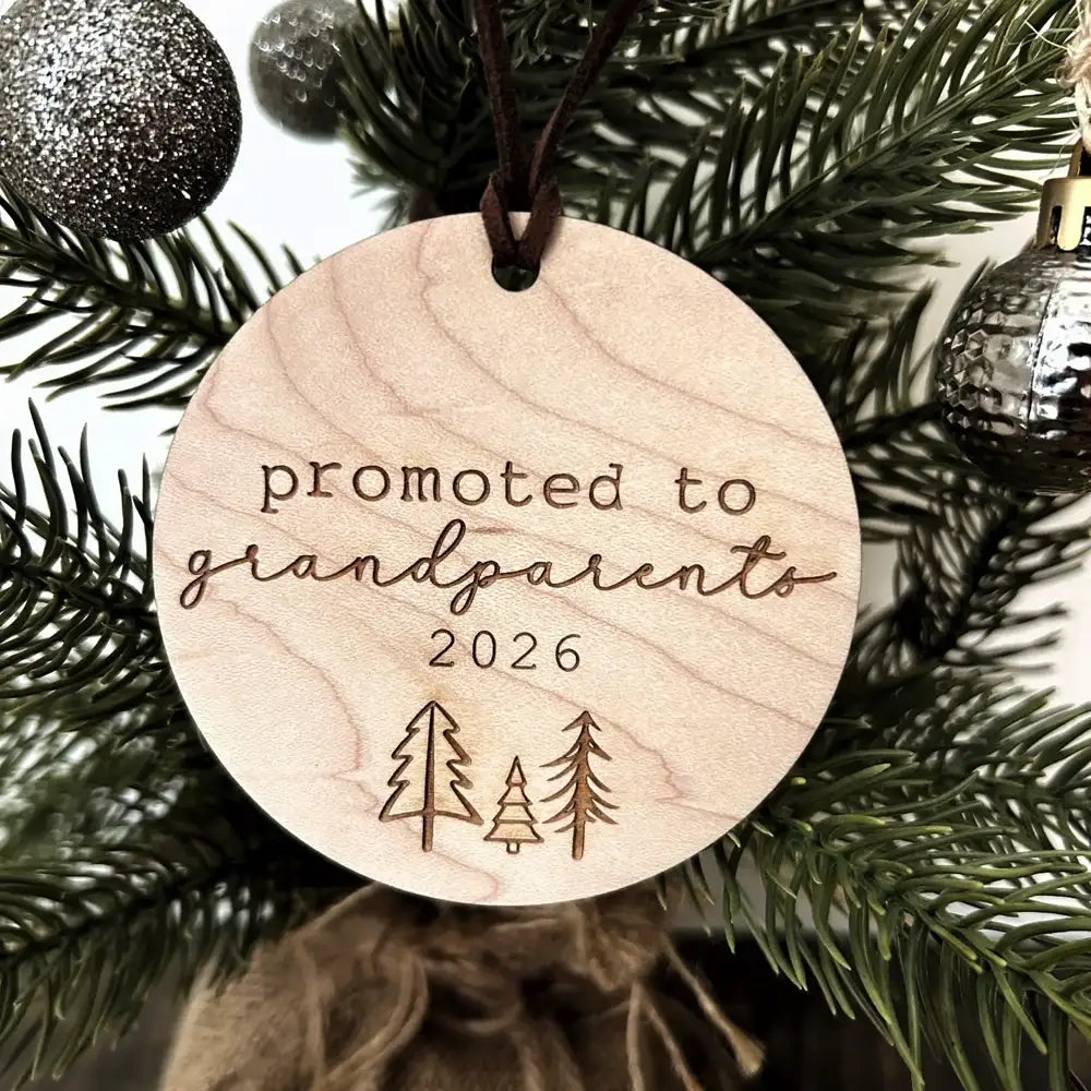 Jordan Station Creations Christmas Ornament - Baby Announcement Grandparents(maple)
