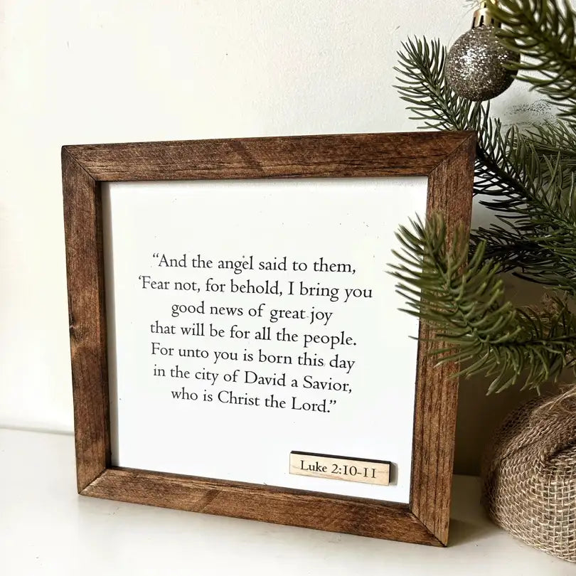 Jordan Station Creation Wooden Sign - Luke 2:10-11