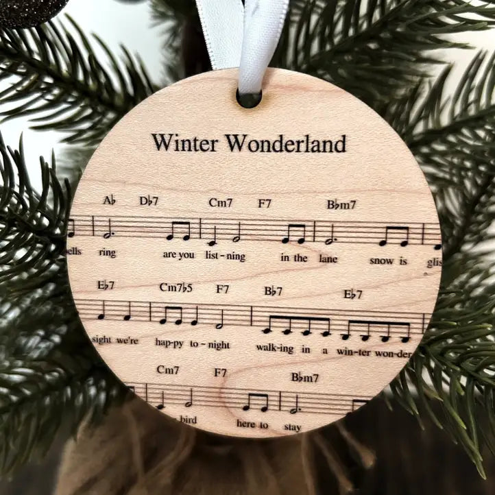 Jordan Station Creations Christmas Ornament - Sheet Music Winter Wonderland(maple)
