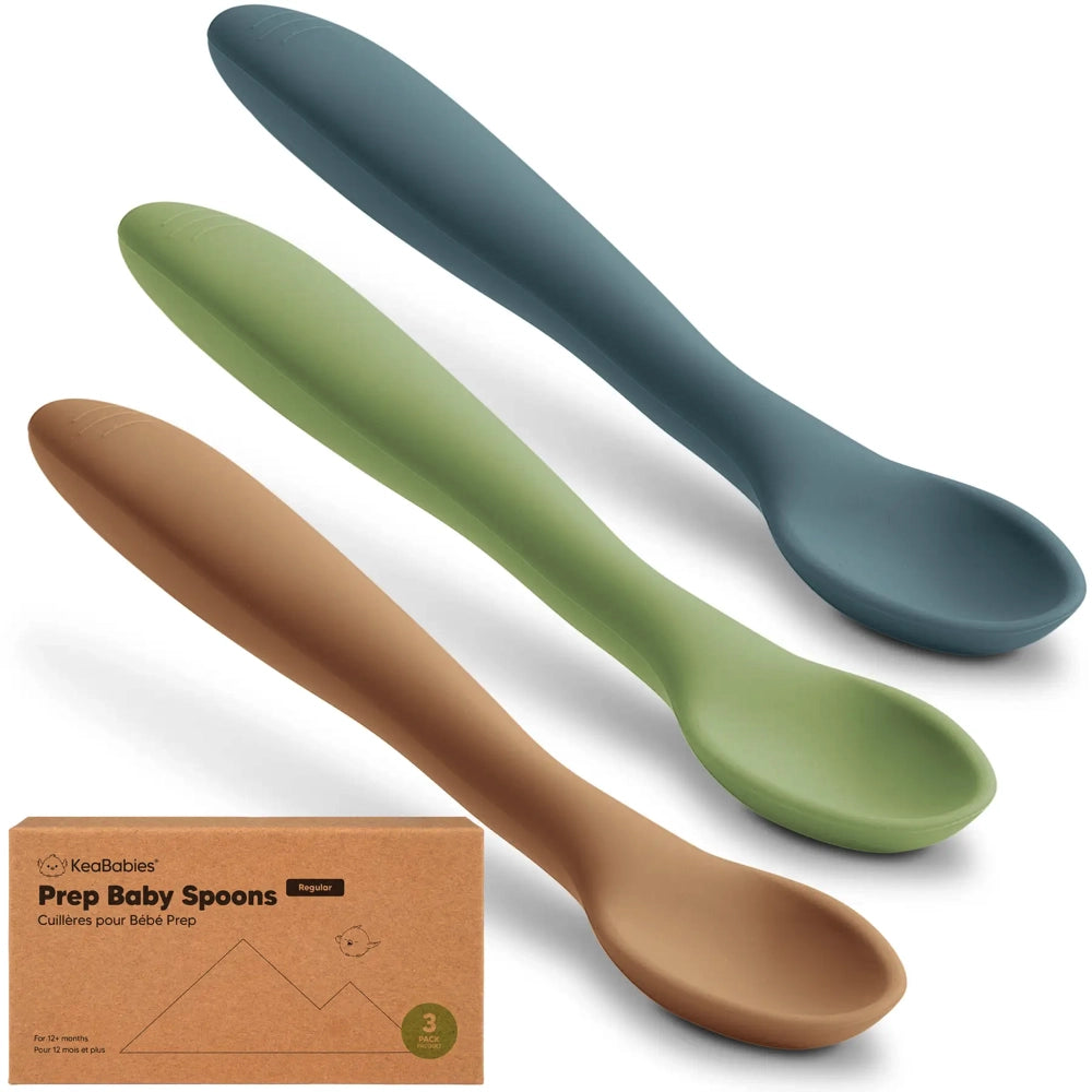 Keababies Silicone Baby Spoons 3pk - Desert