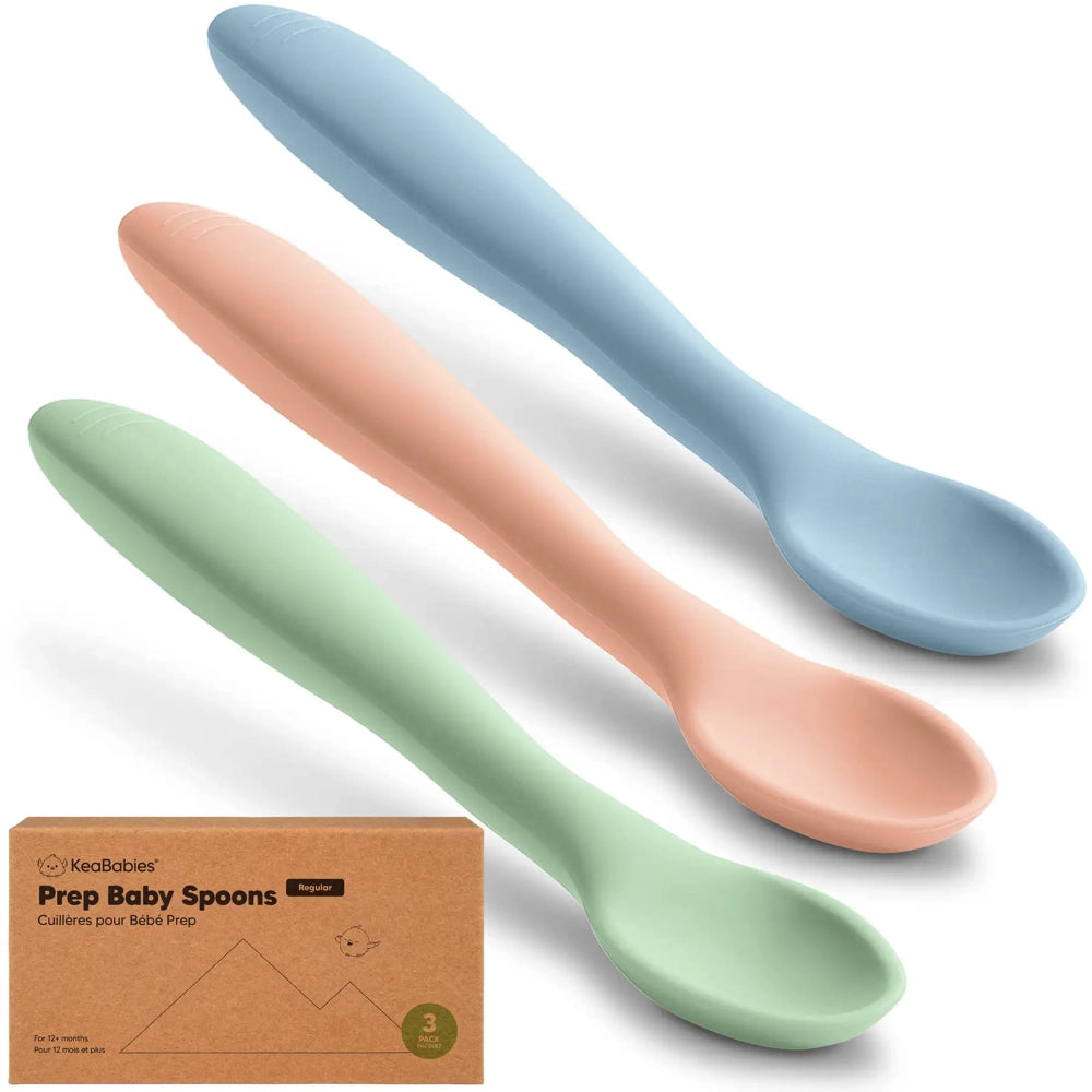 Keababies Silicone Baby Spoons 3pk - Mellow