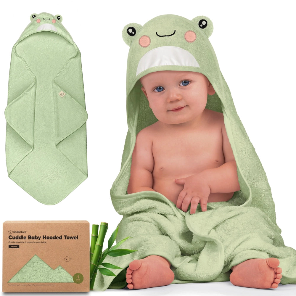 Keababies Cuddle Baby Hooded Towel - Frog