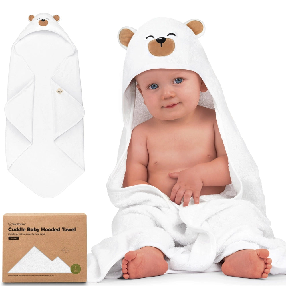 Keababies Cuddle Baby Hooded Towel - Grizzly