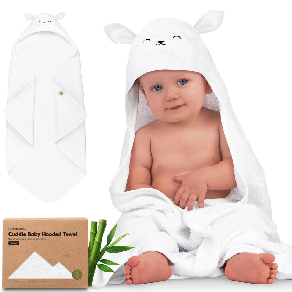 Keababies Cuddle Baby Hooded Towel - Lamb