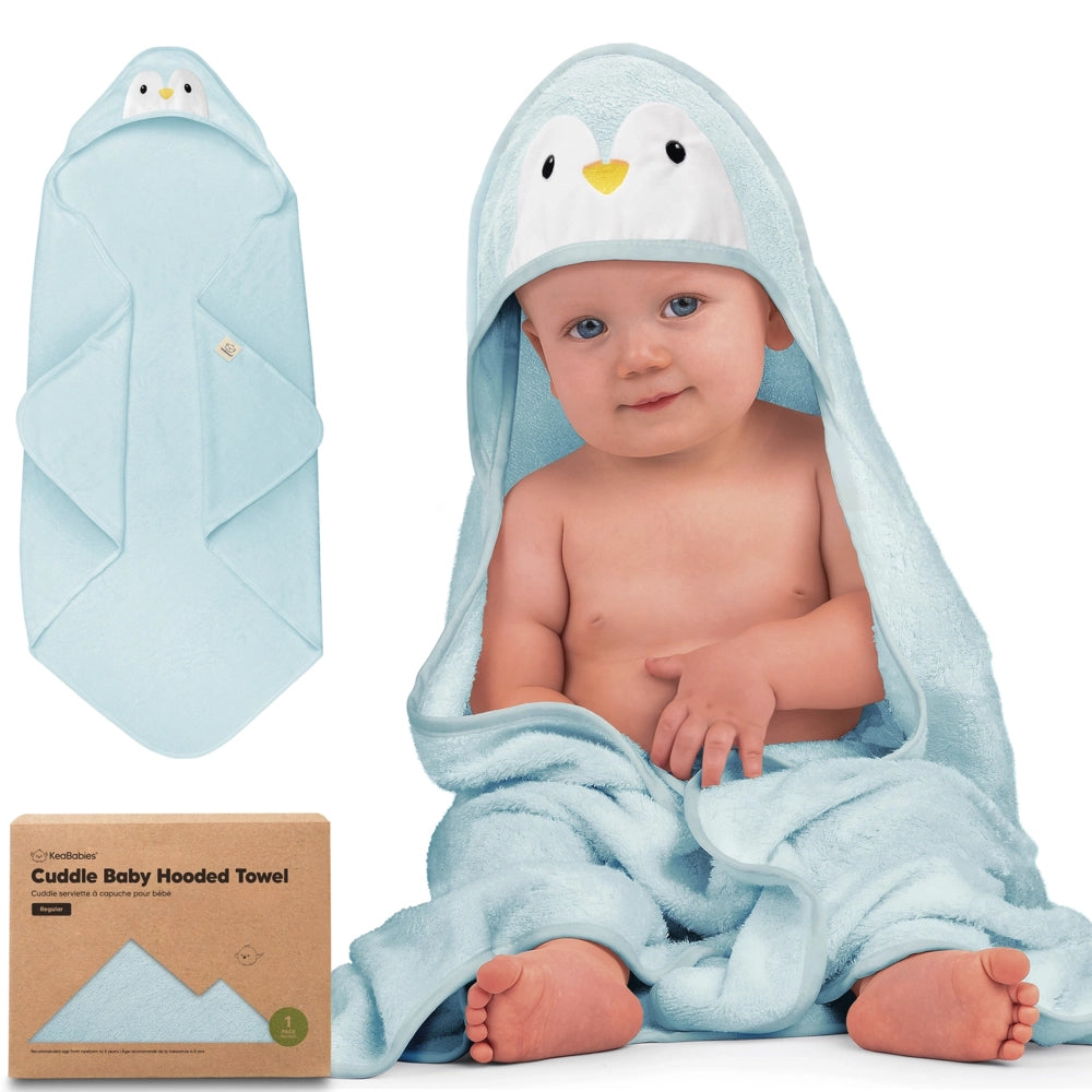 Keababies Cuddle Baby Hooded Towel - Penguin