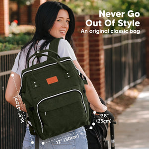 Keababies Diaper Bag Backpack - Dark Olive