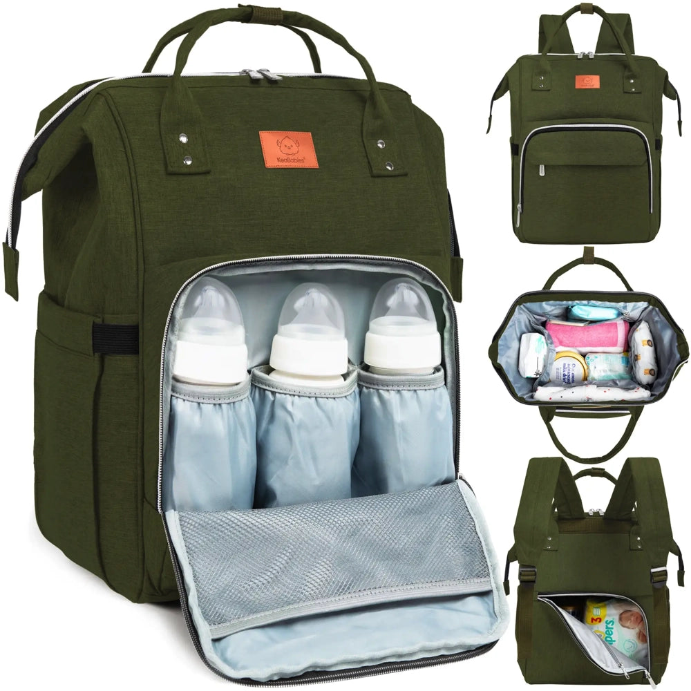 Keababies Diaper Bag Backpack - Dark Olive