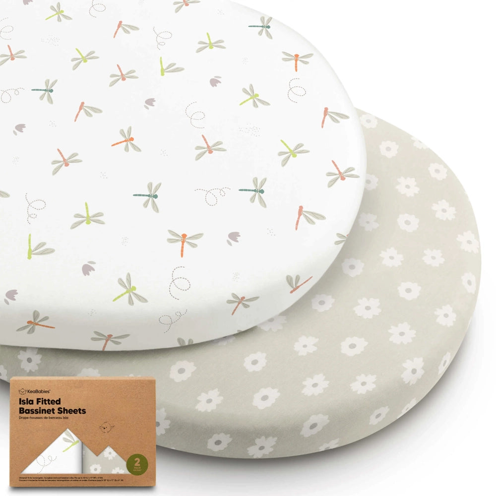 Keababies Isla Bassinet Sheets 2pk - Meadow