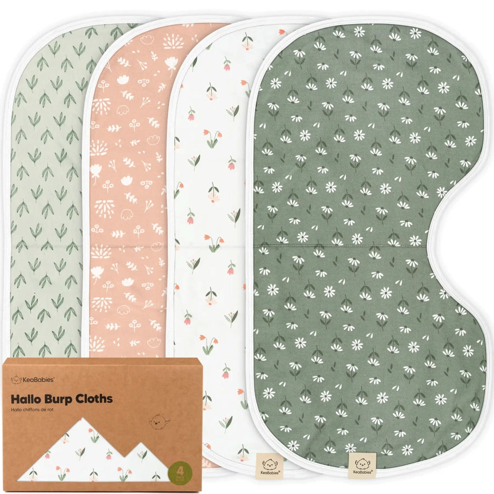 Keababies Burp Cloths 4pk - Fleur
