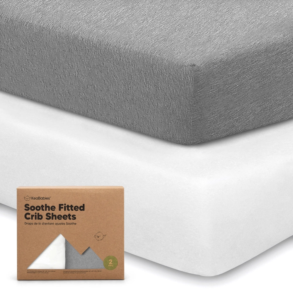 Keababies Organic Cotton Fitted Crib Sheets 2pk - Cloud