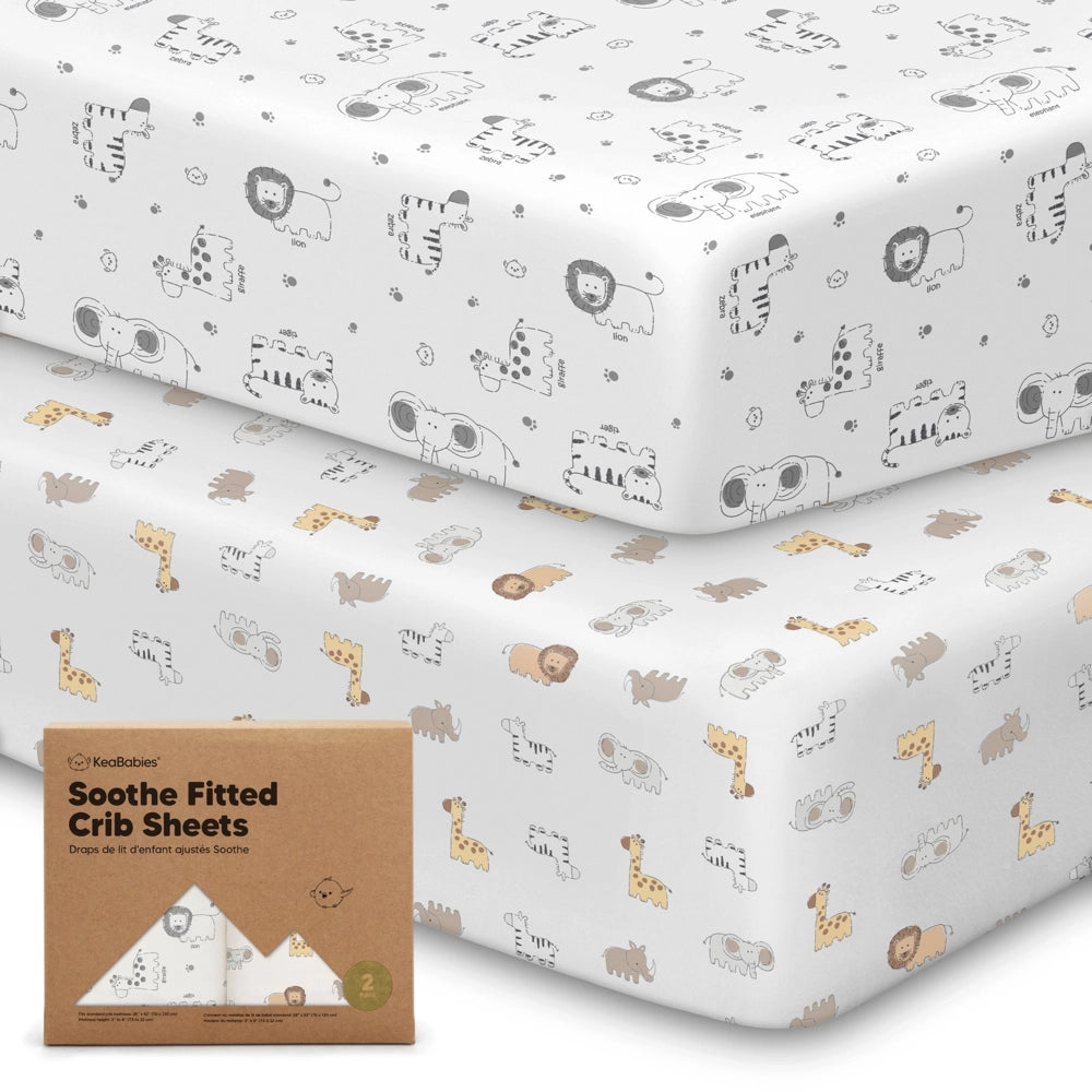 Keababies Organic Cotton Fitted Crib Sheets 2pk - KeaSafari