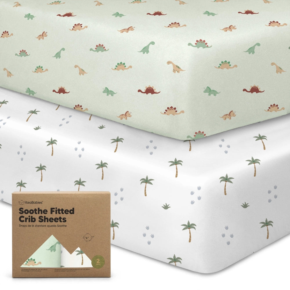 Keababies Organic Cotton Fitted Crib Sheets 2pk - Roarsome