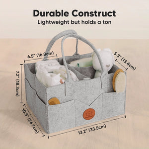 Keababies Baby Diaper Caddy Organizer - Classic Grey