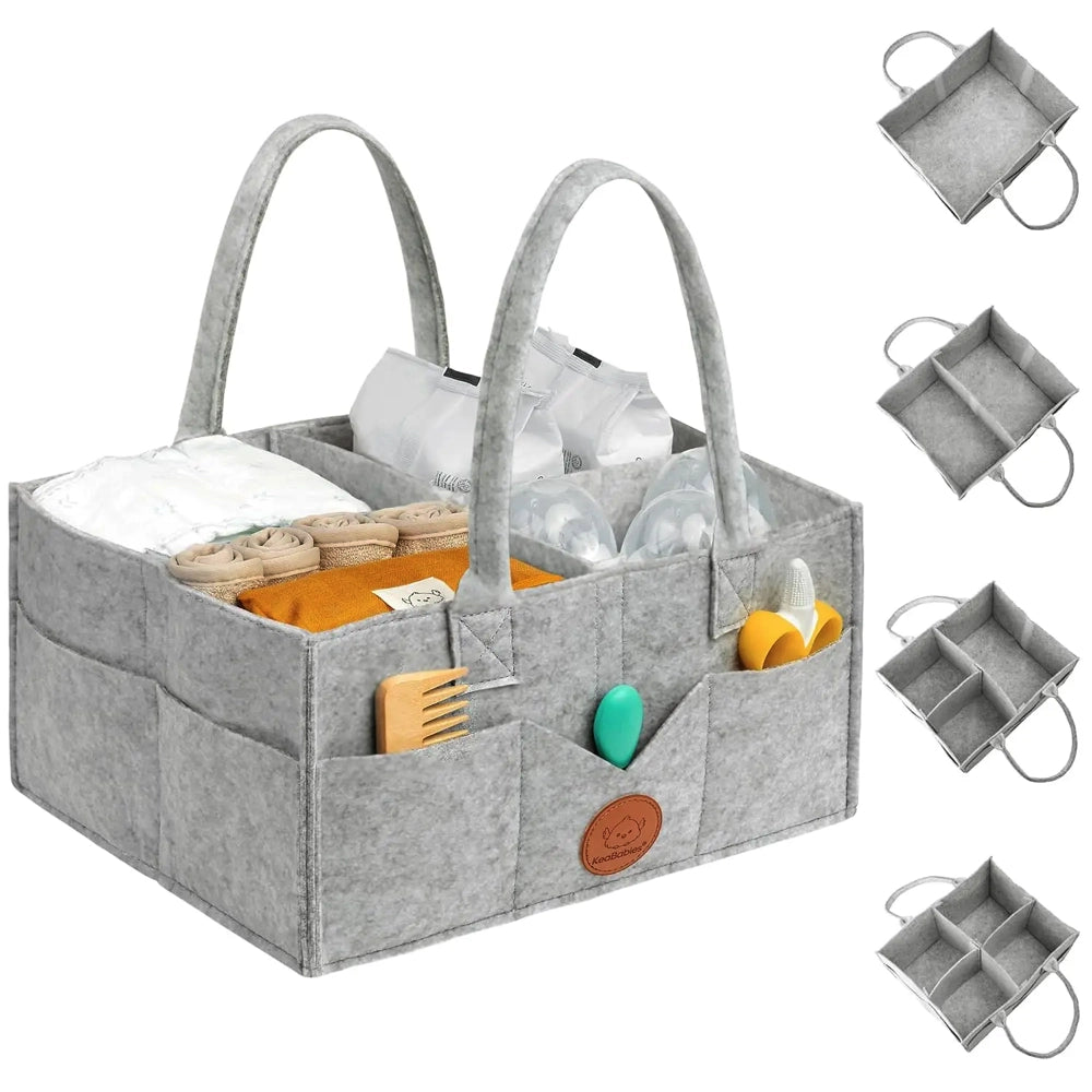 Keababies Baby Diaper Caddy Organizer - Classic Grey