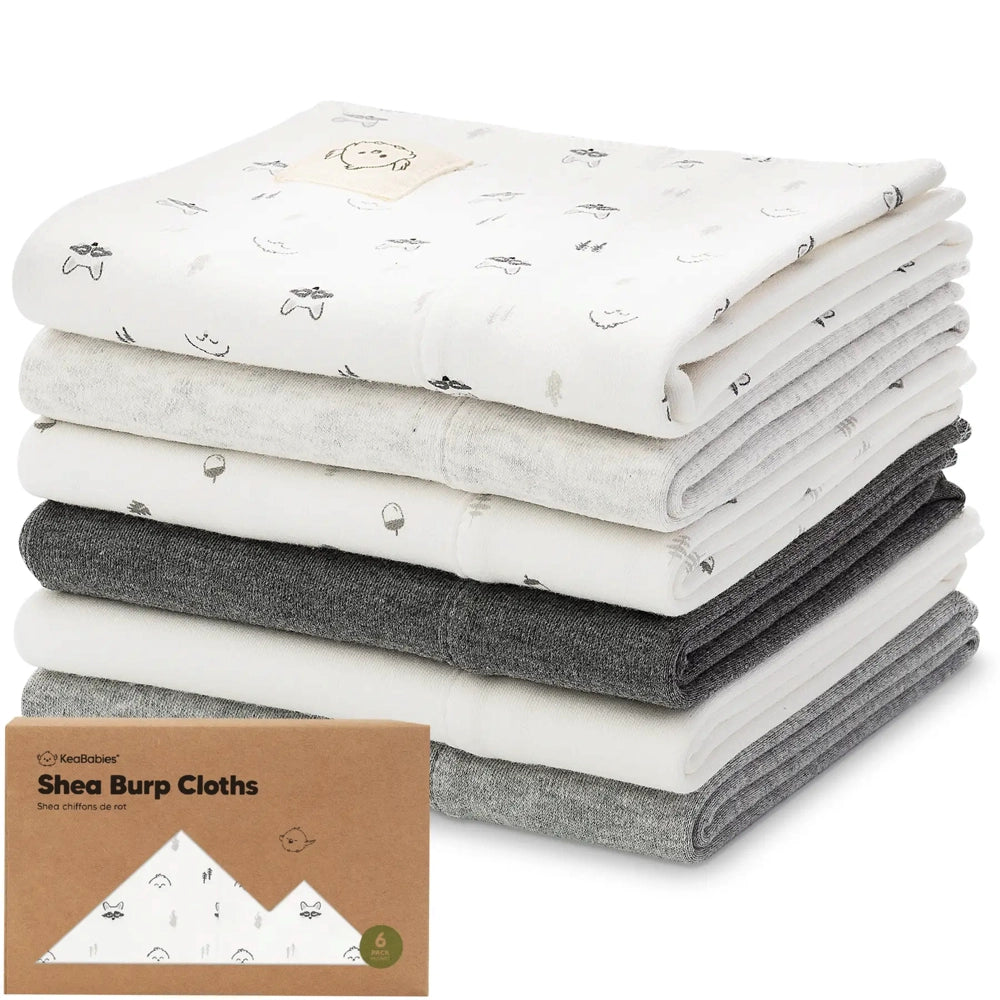 Keababies Shea Burp Cloths 6pk - Neutrals