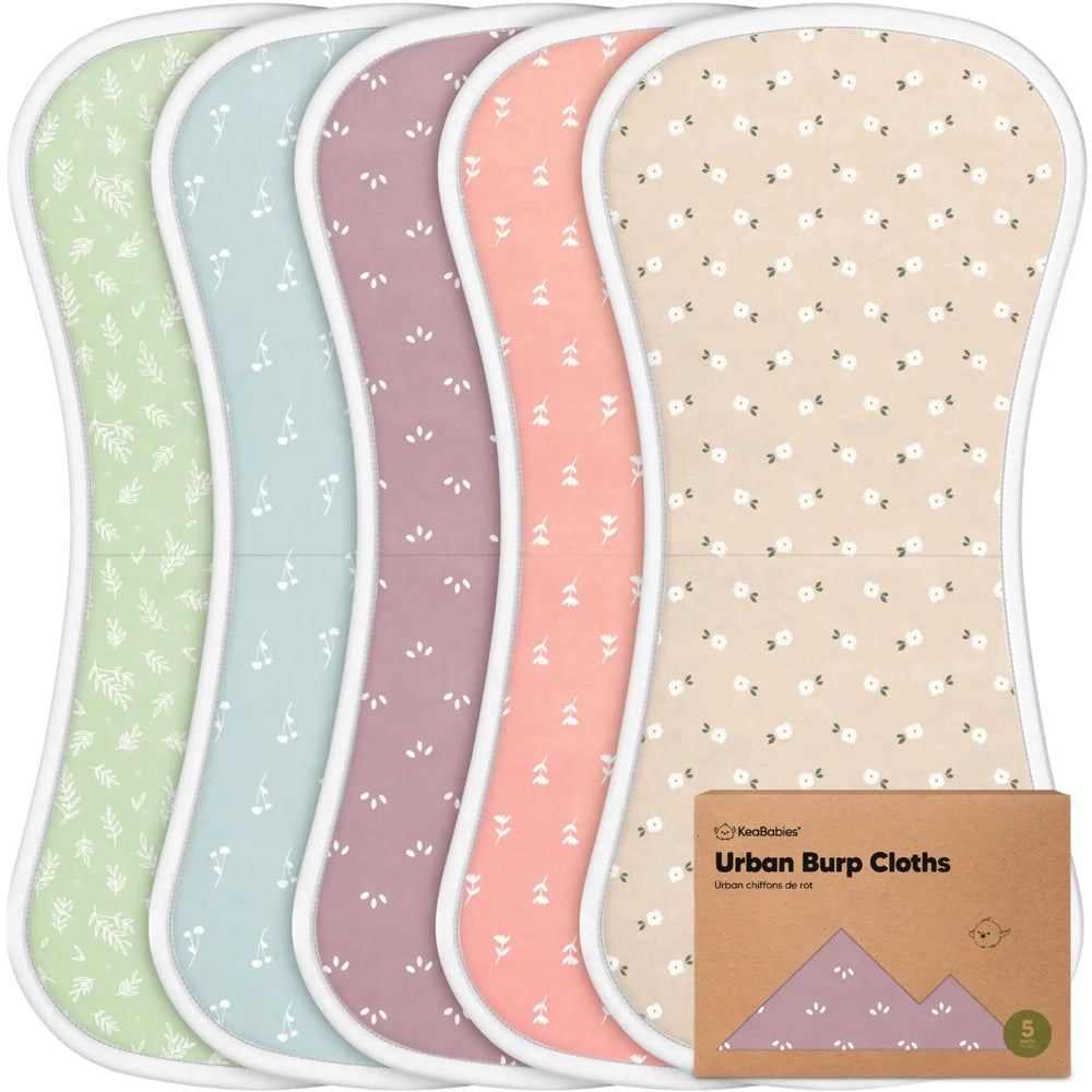 Keababies Softe Burp Cloths 5pk - Blooms