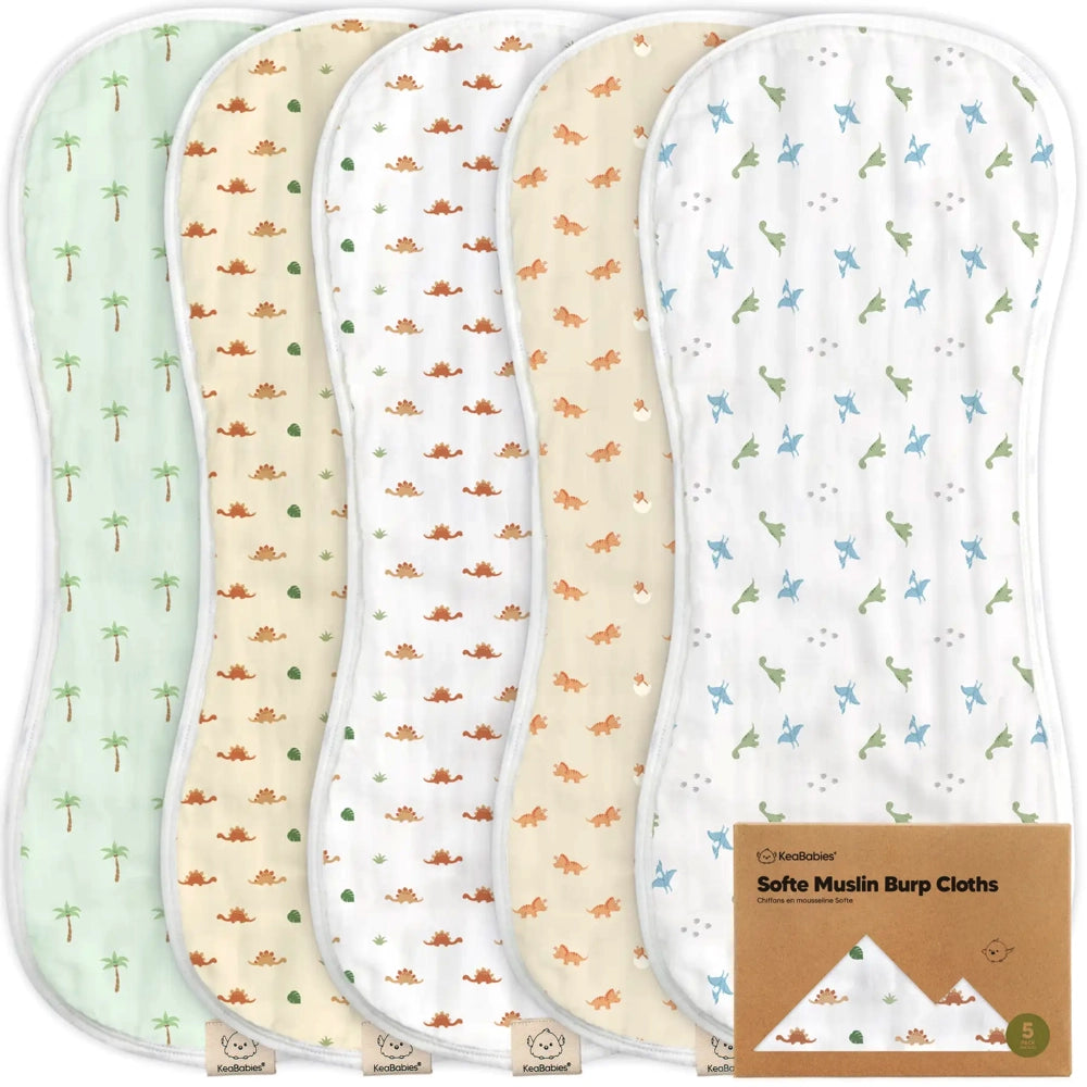 Keababies Softe Burp Cloths 5pk - Roarsome