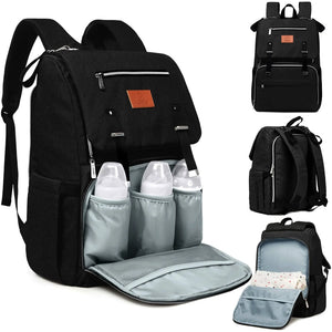 Keababies Explorer Diaper Bag Backpack - Trendy Black