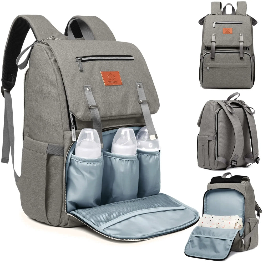 Keababies Explorer Diaper Bag Backpack - Classic Grey