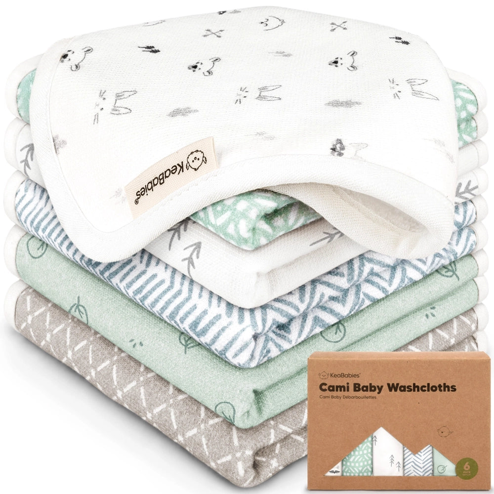 Keababies Baby Washcloths 6pk - Nordic