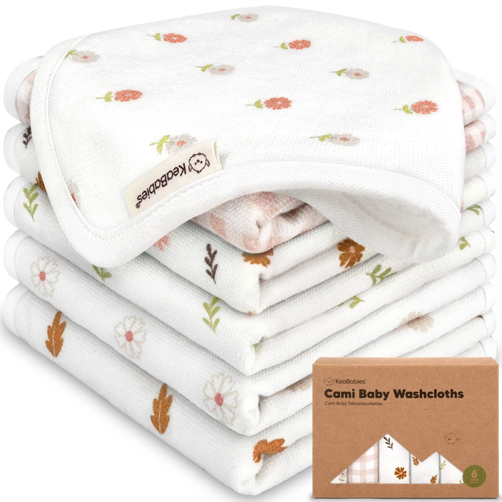 Keababies Baby Washcloths 6pk - Petals