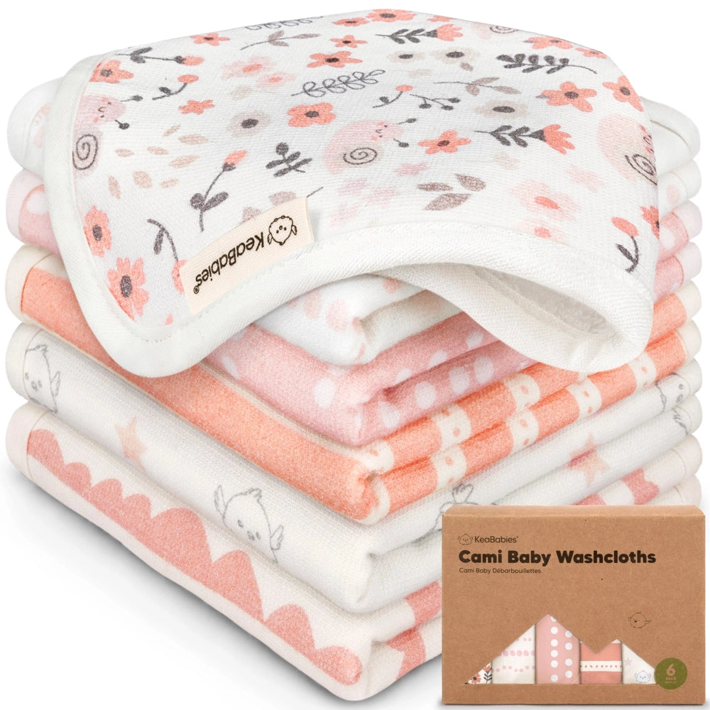 Keababies Baby Washcloths 6pk - Sweet Charm