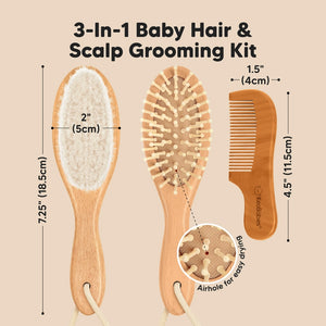 Keababies Baby Hair Brush and Comb Set