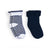 kushies baby terry socks 2pk - navy solid/white stripe