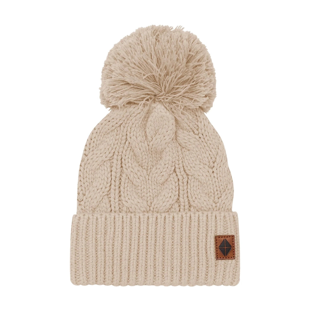 Kyte Baby Chunky Cable Knit Beanie in Almond