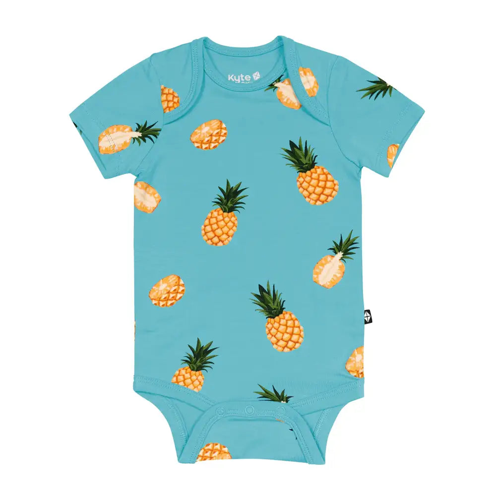 Kyte Baby Short Sleeve Bodysuit in Pineapple