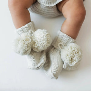 Kyte Baby Knit Booties in Oat