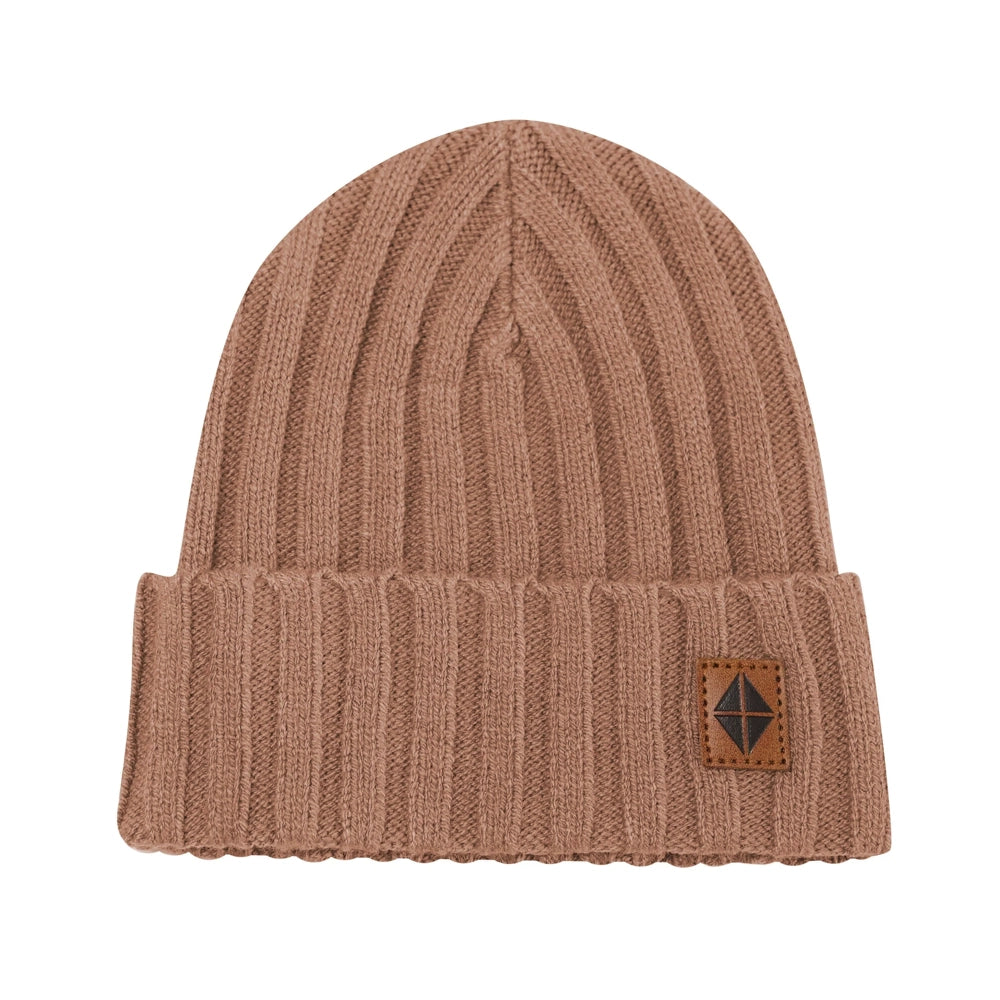 Kyte Baby Chunky Knit Ribbed Beanie in Latte