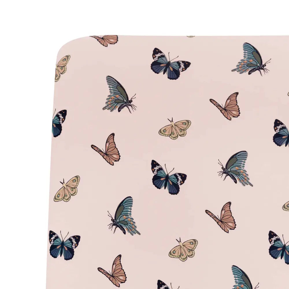 Kyte Baby Printed Crib Sheet Blush Butterfly