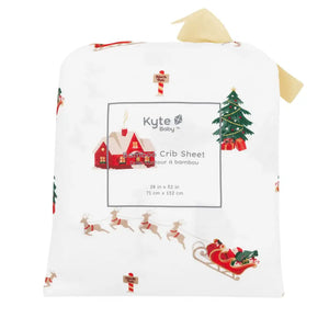 Kyte Baby Crib Sheet in Santa Sleigh