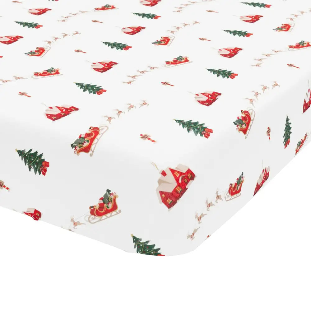 Kyte Baby Crib Sheet in Santa Sleigh