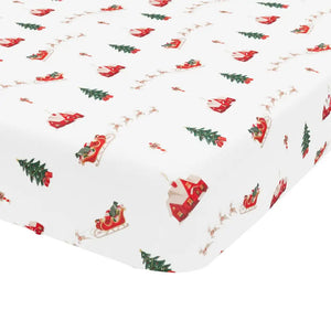 Kyte Baby Crib Sheet in Santa Sleigh