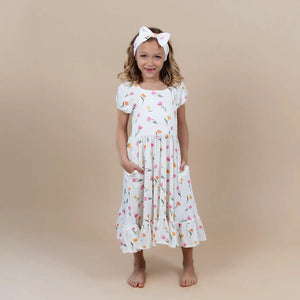 Kyte Baby Puff Sleeve Twirl Dress in Tulip
