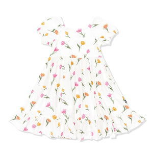 Kyte Baby Puff Sleeve Twirl Dress in Tulip