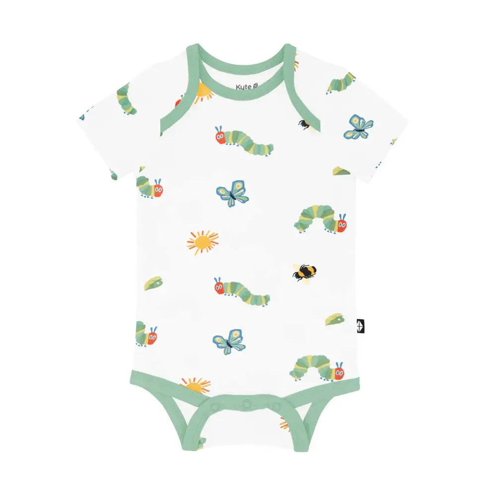 Kyte Baby Short Sleeve Bodysuit in The Very Hungry Caterpillar and Friends