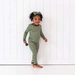 Kyte Baby Long Sleeve Pajamas in Gingham Fir