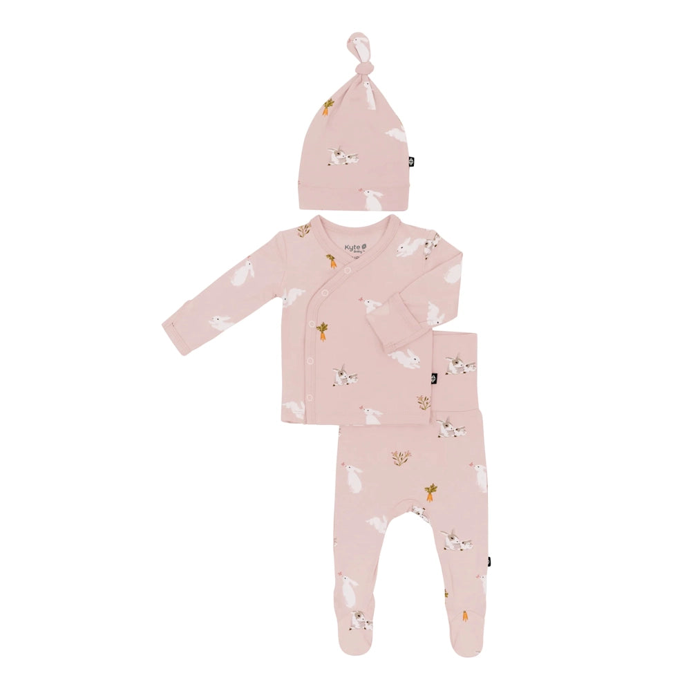 Kyte Baby Take Me Home Set with Cap in Blush Rabbit