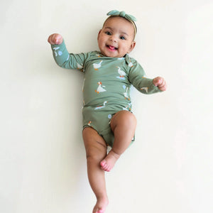 Kyte Baby Long Sleeve Bodysuit in Silly Goose