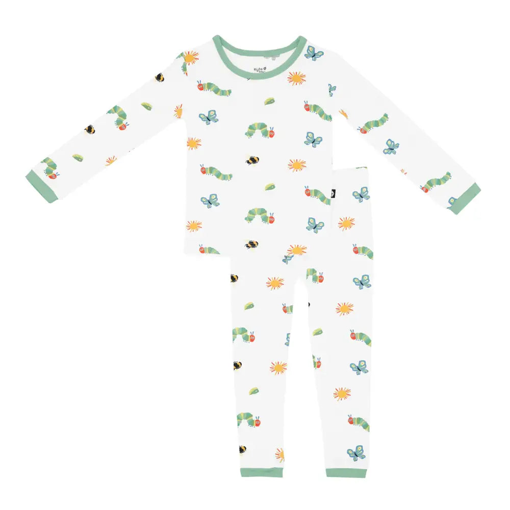 Kyte Baby Long Sleeve Toddler Pajama Set in Very Hungry Caterpillar