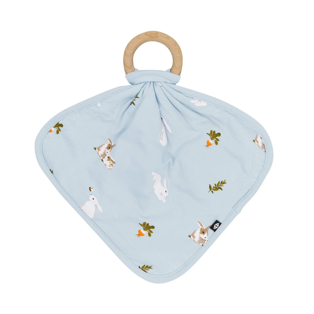 Kyte Baby Lovey with Removable Wooden Teething Ring in Ice Rabbit