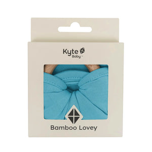 Kyte Baby Lovey with Removable Wooden Teething Ring in Makai