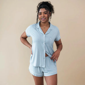 Kyte Mama Women's Short Sleeve Pajama Set in Fog