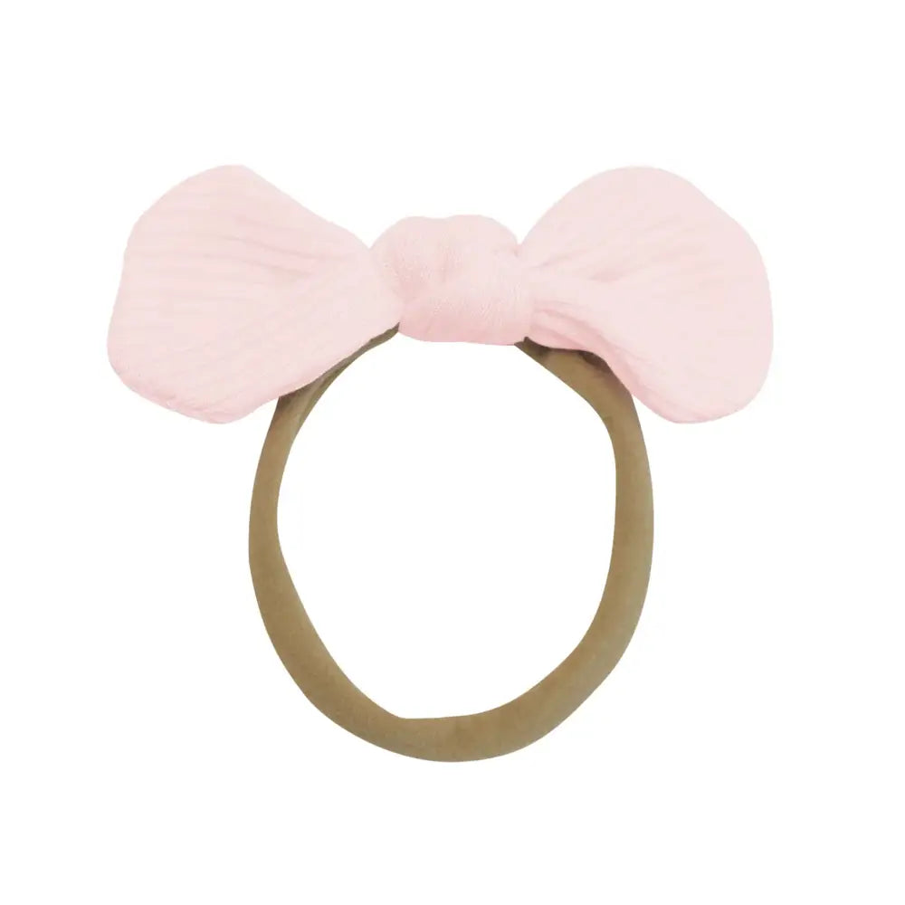 Kyte Baby Ribbed Nylon Bow in Blush